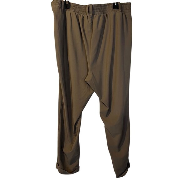 Torrid Brown Elastic Waist Straight Leg Brown Ankle Pants 2X Neutral Office - Picture 2 of 4